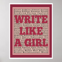 Write Like a Girl Lipstick Print