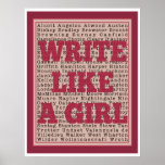 Write Like a Girl Lipstick Print