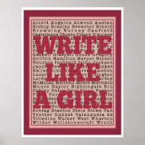 Write Like a Girl Lipstick Print