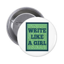 Write Like a Girl Peacock Buttons