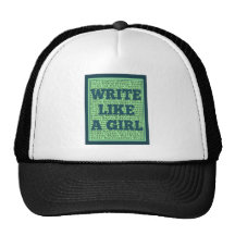 Write Like a Girl Peacock Trucker Hat