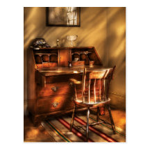 Writer - A chair and a desk Post Card