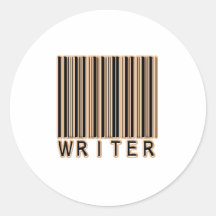 Writer Barcode Round Sticker