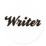 Writer Baseball Style Stickers