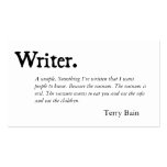 Writer Black White Business Card