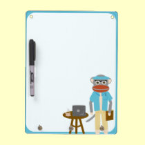 Writer Sock Monkey dry erase boards