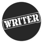 Writer Stamp Round Sticker