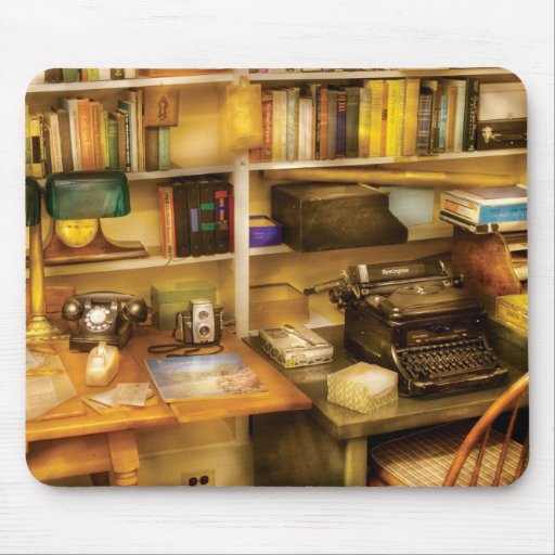 Writer - The desk of a writer Mouse Pads