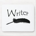Writer with quill pen mousepads