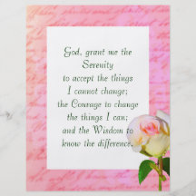 "Written with Rose" Serenity Prayer Flyer Design