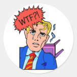 WTF ROUND STICKERS
