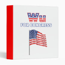Wu for Congress Patriotic American Flag Vinyl Binders