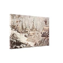 Wu Wei - The pleasures of the fishing village Gallery Wrap Canvas