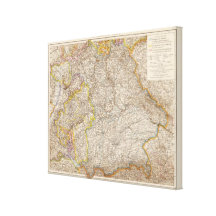Wurttemberg, Bayern Atlas Map of Germany Gallery Wrap Canvas