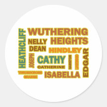 Wuthering Heights Characters Round Sticker