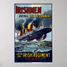 WW1 Army Enlistment poster - Avenge the Lusitania