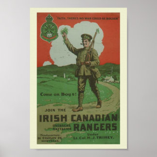 canadian rangers ww1 irish poster posters propaganda recruiting zazzle