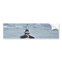 WW II Church in Winter on Amchitka Island Bumper Stickers