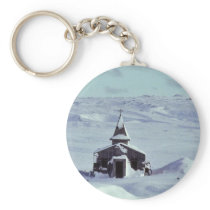 WW II Church in Winter on Amchitka Island Key Chain