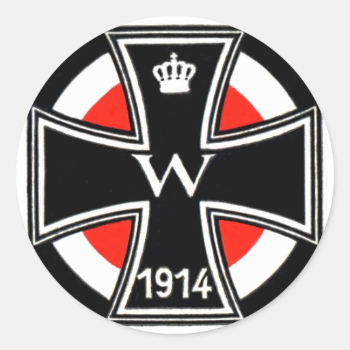 WWI Iron Cross Round Stickers