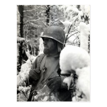 WWII American Soldier in Bastogne Post Card