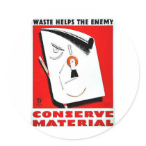 Wwii Conserve Round Stickers