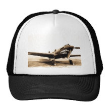 WWII Flying Tigers Curtiss P-40 Fighter Plane Trucker Hat