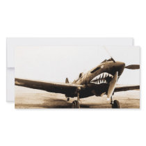 WWII Flying Tigers Curtiss P-40 Fighter Plane Photo Card Template
