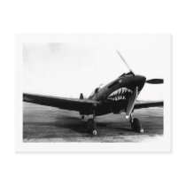 WWII Flying Tigers Curtiss P-40 Fighter Plane Postcard
