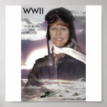 WWII GOD BLESS OUR PILOTS: FEMALE PILOT! PRINT