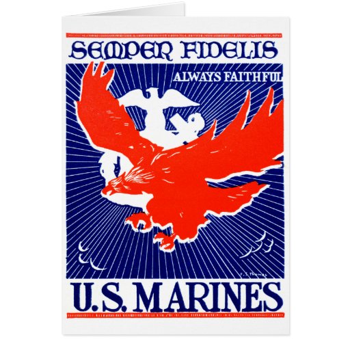 WWII Marine Corps Poster Greeting Card
