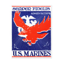 WWII Marine Corps Poster Postcard