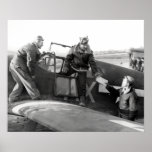 WWII Pilot + Crew of a P-51A Mustang Print