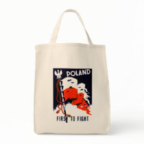 WWII Poland, First to Fight Poster Canvas Bags