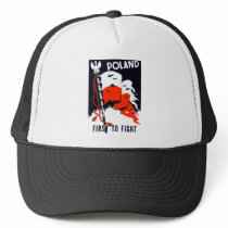 WWII Poland, First to Fight Poster Trucker Hat