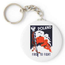 WWII Poland, First to Fight Poster Keychain