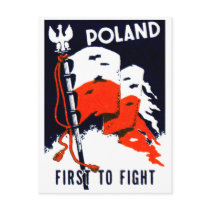 WWII Poland, First to Fight Poster Post Card
