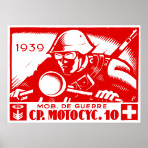 WWII Swiss Motorcycle Company Poster