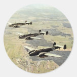 WWII Three Messerschmitt ME-110 Round Sticker