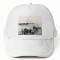 WWII US Marine truck mounted rockets, Iwo Jima Trucker Hat