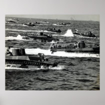 WWII US Marines invade Iwo Jima Poster