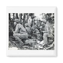 WWII US Marines on Peleliu Refrigerator Magnet