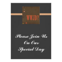 WWJD rust text whimsy Custom Invitation
