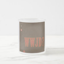 WWJD rust text whimsy Mug