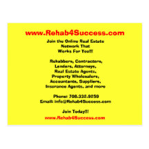 www.Rehab4Success.com, Join the Online Real Est... Post Cards
