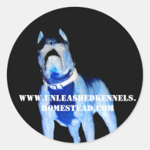 www.unleashedkennels.homestead.com round sticker