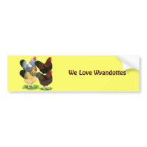 Wyandotte:  Rooster Assortment Bumper Sticker