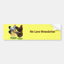 Wyandotte:  Rooster Assortment Bumper Sticker