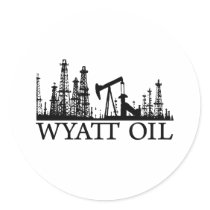 Wyatt Oil / Black Logo Round Stickers