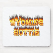 Wyoming hottie fire and flames mousepads